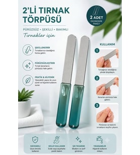 Lexroo 2'li Tırnak Törpüsü Seti, Paslanmaz Çelik, Yeşil Saplı