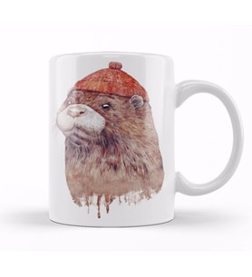 Otter  Su samuru grafik Kupa Bardak Porselen