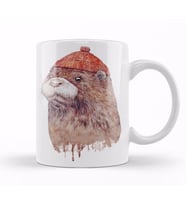 Otter  Su samuru grafik Kupa Bardak Porselen