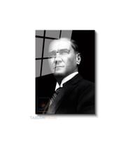 Dikey Cam Tablo Salon Duvar Tablosu Dikey Cam Cam Ata 030 Yeni Ev Hediyesi Ofis Tablosu
