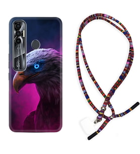 Tecno Spark 6 6 Go 8C 8 Pro 7 7 Pro Kılıf Boyun Asklı Rasta Silikon Kartal 1622