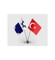 Karamanoğulları Beyliği ve Türk Bayrağı İkili Saten Masa Bayrağı Takımı