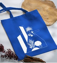BK Gift Modern Art Tasarımlı Mavi Kumaş Bez Çanta, Baskılı Omuz Çantası, Alışveriş Çantası, Arkadaşa Hediye-3