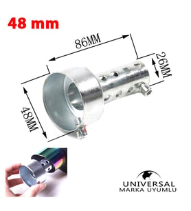 Motosiklet Egzoz Susturucusu 48 mm Vida Model Silver