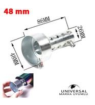Motosiklet Egzoz Susturucusu 48 mm Vida Model Silver