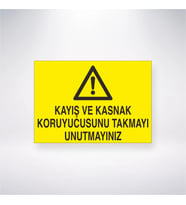 Kayış Ve Kasnak Koruyucusu Takmayı Unutmayınız