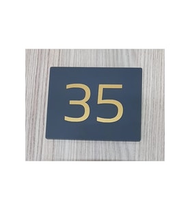 Şık Tasarımlı Kapı Ve Birim Numarası - Gold 12x10cm