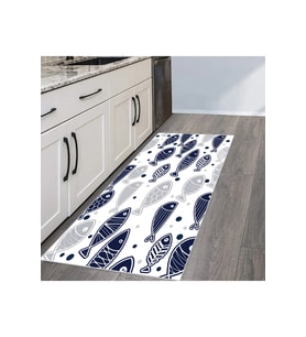 Rovigo Home Dijital Baskı Yıkanabilir Kaymaz Taban Mutfak Halısı RVG2112-SM254 (Lacivert)