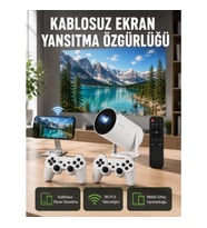 Mey İthalat® Taşınabilir Çok Fonksiyonlu Projeksiyon – Oyun, Sunum, Netflix ve Eğitim İçin Yeni Nesi