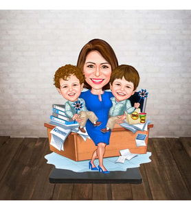 KİŞİYE ÖZEL KARİKATÜR BİBLO aile 6