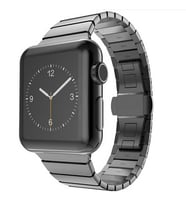 Apple Watch 38mm KRD-16 Metal Katlamalı Kordon (Siyah)