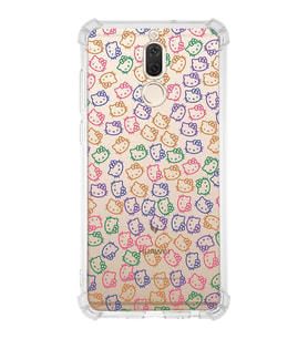 Huawei Mate 10 Lite  Köşe Korumalı Antişok Kapak Hello Kitty Tasarımlı Şeffaf  Kılıf