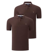 İKİLİ SET T8561 DEWBERRY ERKEK TSHIRT-KAHVE-KAHVE