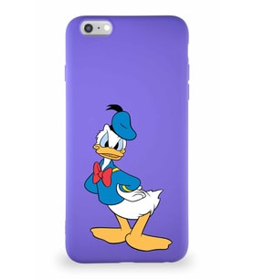 Apple iPhone 6S Plus Soft Premier Kapak Donald Duck-D Tasarımlı Silikon Kılıf - Mor (Şeffaf)