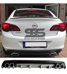 Opel Astra J Difüzör Arka Tampon Eki 4 Egzoz Çıkışlı Gri Lüx Tip