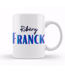 Franck Ribéry   Vintage Retro Rainbow Style Kupa Bardak Porselen