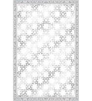 Eliana Home Baskılı, Yıkanabilir Kaymaz Taban Salon Halısı LNA0134-SD1111 100x150 cm (Beyaz)