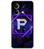 Redmi Note 13 Pro 5G Kılıf HD Desen Baskılı Kılıf - Dark Neon Yaprak P Harfi