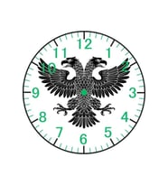 Çift Başlı Kartal Model Duvar Saati - Kartallı Saat (Çok Renkli)