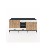 Hyperion Konsol 5 Raflı 4 Çekmeceli 4 Kapaklı 220x44x99 Antrasit-Çam/Aytaşı