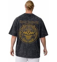 Iron Maiden Rock Metal Müzik Grubu Sırt Baskılı Unisex Oversize Vintage Yıkamalı Tişört