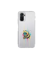Redmi Note 10S ile uyumlu Splash arı tasarımlı şeffaf silikon kılıf