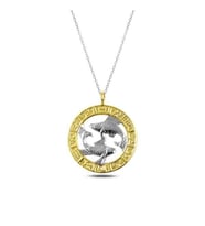 Gümüş Gold Balık Burcu Kolye