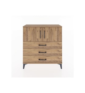 Arges Şifonyer 2 Raflı 3 Çekmeceli 2 Kapaklı 88x30x96 Çam-Çam