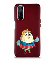 Realme 7 Soft Premier Kapak Bayan Puff Tasarımlı Silikon Kılıf - Mürdüm (Şeffaf)