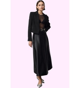 Kadın Maxi Etek Yüksek Bel A line Kesim Polyester Yazlık Günlük Kullanım Dayanıklı Malzeme (Siyah)