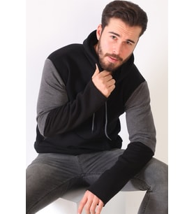 Dewberry Erkek Pamuklu Sweatshirt Siyah 1042 Günlük Üst Giyim, Hafta Sonu Kombini, Seyahat Gardırobu