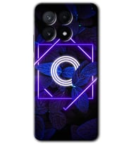 Poco x6 Pro Kılıf HD Desen Baskılı Kılıf - Dark Neon Yaprak O Harfi