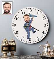 Kişiye Özel Pilot Tasarımlı Karikatür Duvar Saati 102