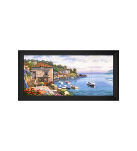 Manzara Temalı Kanvas Tablo 80 x 110 cm Siyah Çerçeve