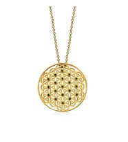 925 Ayar Ggümüş Yaşam Çiçeği Kolye (Gold)