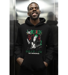 One Piece Roronoa Zoro Baskılı Unisex Oversize Anime Karakter Hoodie