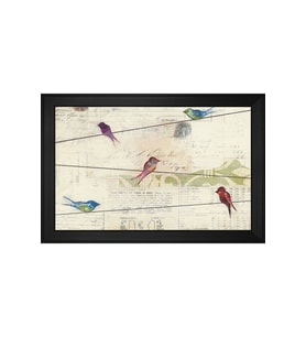 Kuşlar Soyut Motifli Kanvas Tablo 50 x 70 cm Siyah Çerçeve