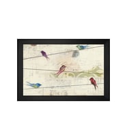 Kuşlar Soyut Motifli Kanvas Tablo 50 x 70 cm Siyah Çerçeve