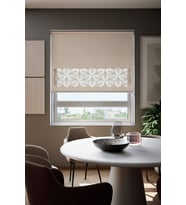Lazer Kesim Mat Stor Perde, Lazer Kesimli Modern Serisi, M-151002 Ekru Renk