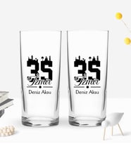 BK Gift Kişiye Özel İsimli DTF İzmir Plaka Şehir Tasarımlı İkili Rakı Bardağı Seti, Arkadaşa Hediye, Sevgiliye Hediye