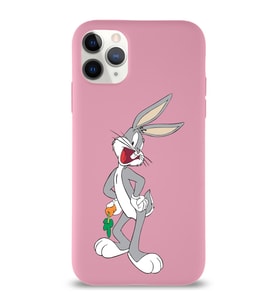 Apple iPhone 11 Pro Max  Lansman Kılıf Bugs Bunny Tasarımlı Altı Kapalı İçi Kadife Kaplı  Kapak (Şeffaf)