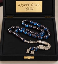 Kişiye Özel Gümüş İsimli Tesbih Harfli Ateş Kehribar Tesbih – Özel Yazılı Premium Kutulu Erkek Hediyesi