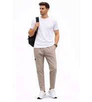 Erkek Yazlık Paraşüt Jogger Eşofman Altı – Rahat Kesim 82120 (Vizon)