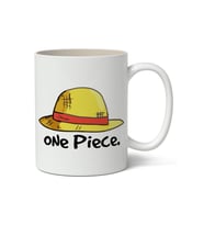 One Piece Hasır Şapka Anime Baskılı Beyaz Kupa Bardak