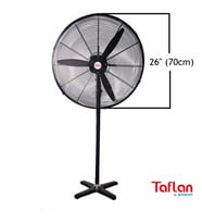 Taflan FL-650-G 26" Sanayi Tipi Ayaklı Vantilatör (Siyah)