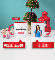 Odyometrist Kupa Bardak Kırmızı Fotoğraflı