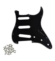Stratocaster ST Kasa Elektro Gitar Pickguard 3 Katmanlı 11 Delikli Düz Siyah