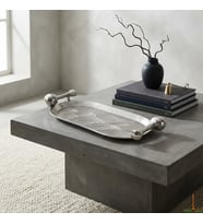 MUSHROOM SILVER DEKORATİF TEPSİ 46X20X6