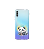 Huawei P Smart Pro ile Uyumlu Splash Panda Tasarımlı Şeffaf Silikon Kılıf