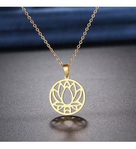 Kişiye Özel 925 Ayar Gümüş Lotus Çiçeği Kolye